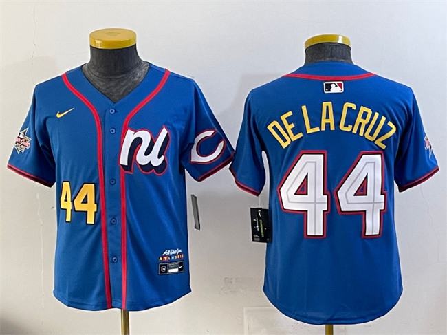 Women's National League #44 Elly De La Cruz Blue 2025 All-Star Edition Limited Stitched Baseball Jersey(Run Small) Women's National League #44 Elly De La Cruz Blue 2025 All-Star Edition Limited Stitched Baseball Jersey(Run Small)